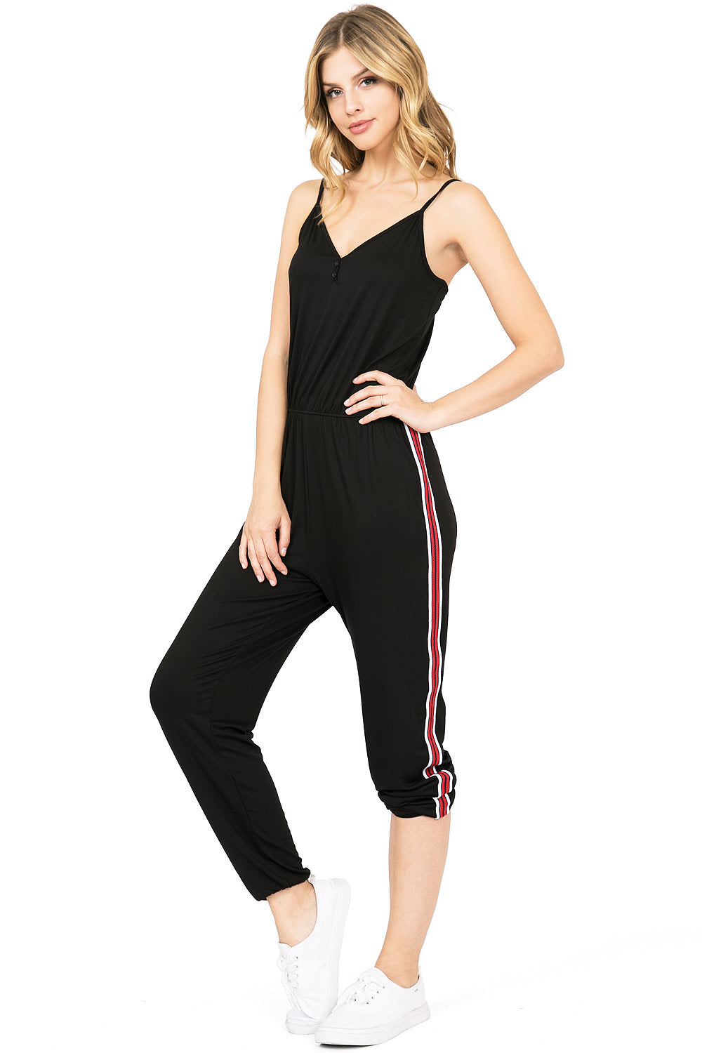 Side Track Jogger Jumpsuit - Pink Ice