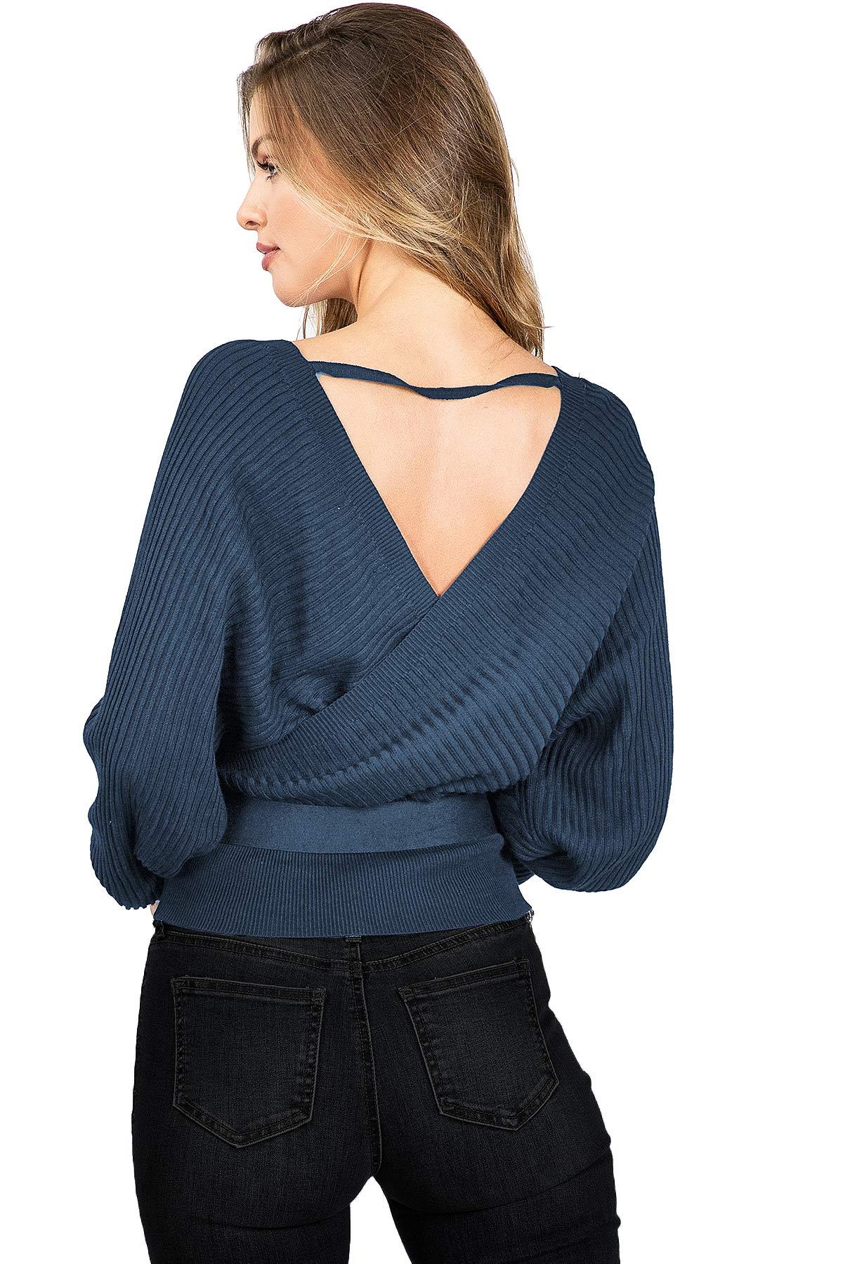 Surplice Knit Sweater Top