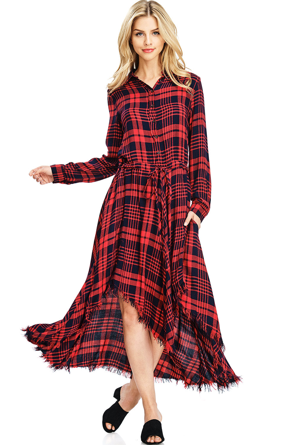 Harlow Plaid Midi Dress