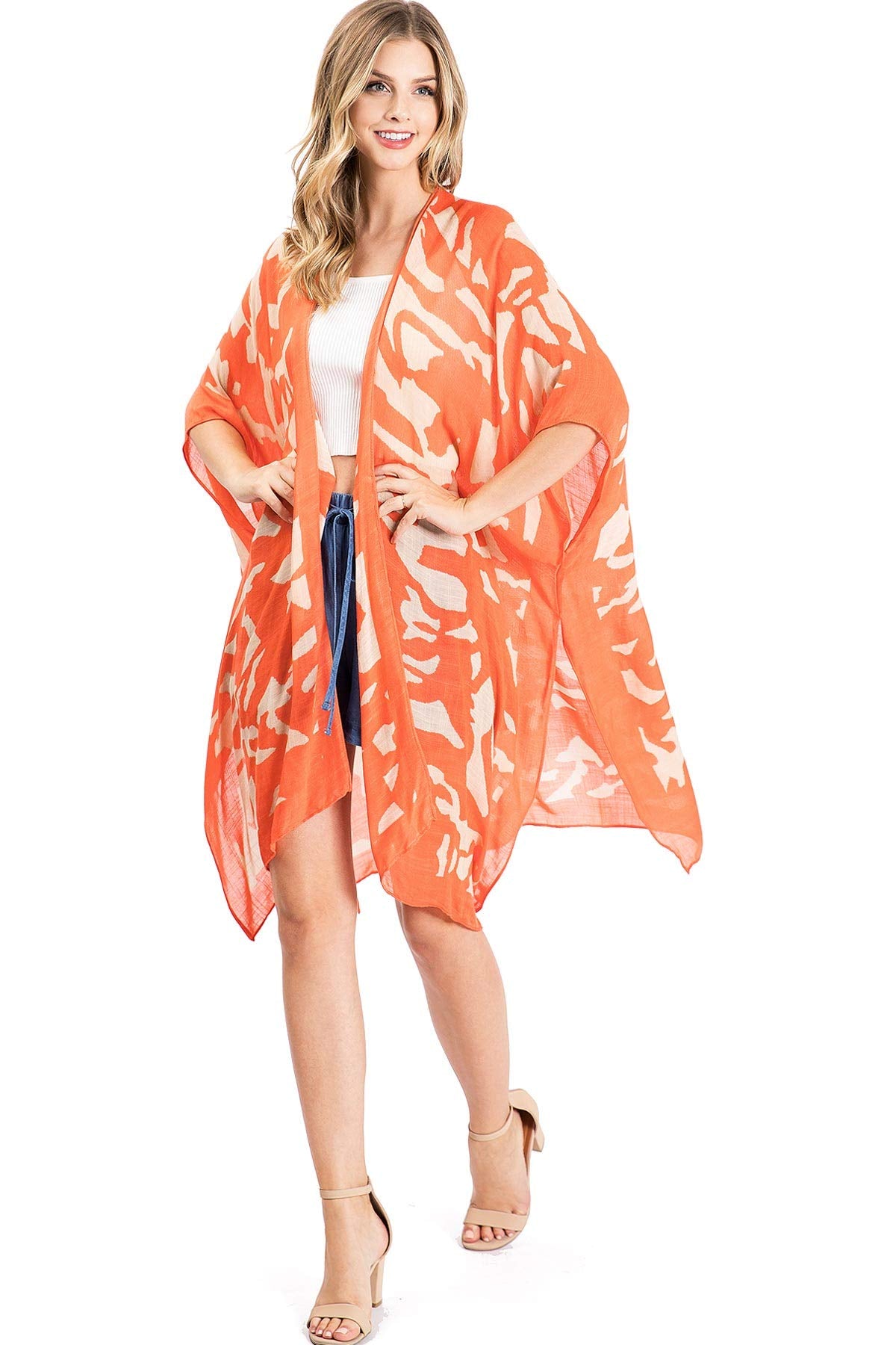 Abstract Contrast Kimono