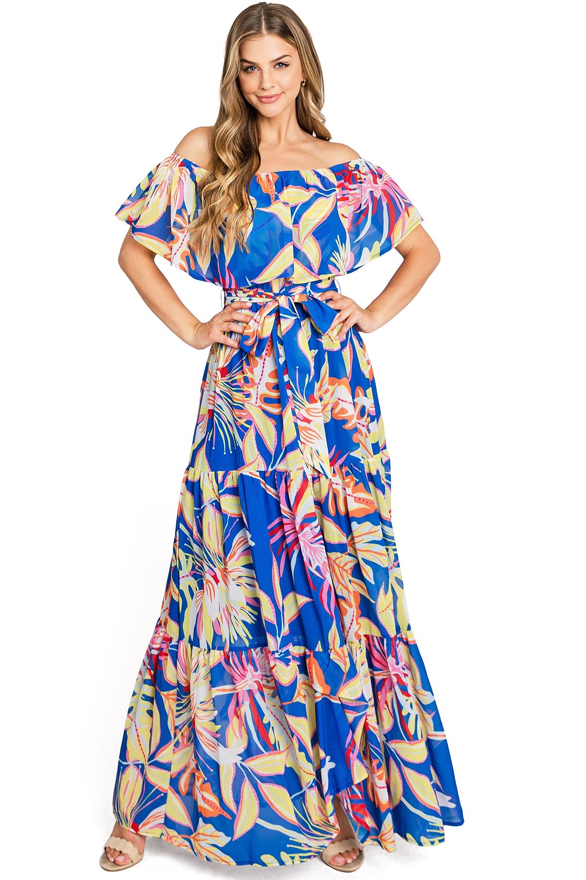 Electric Palm Maxi Dress