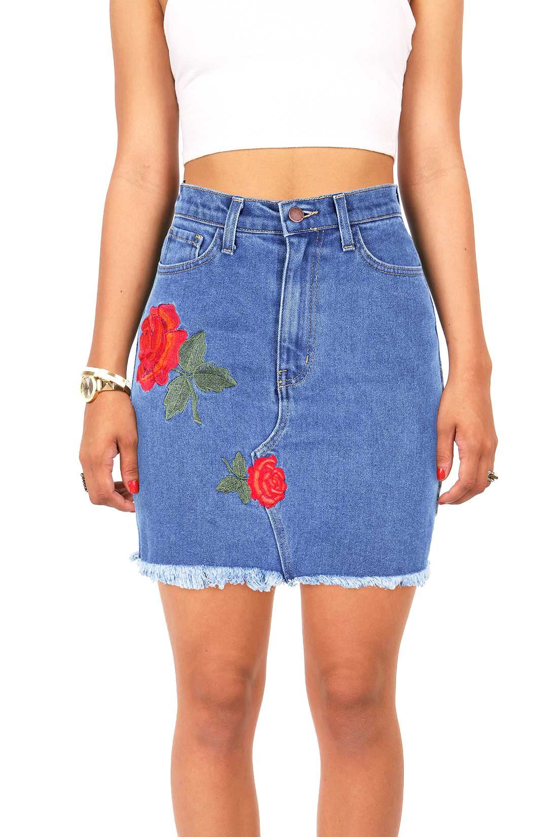 Rosie Denim Skirt - Pink Ice