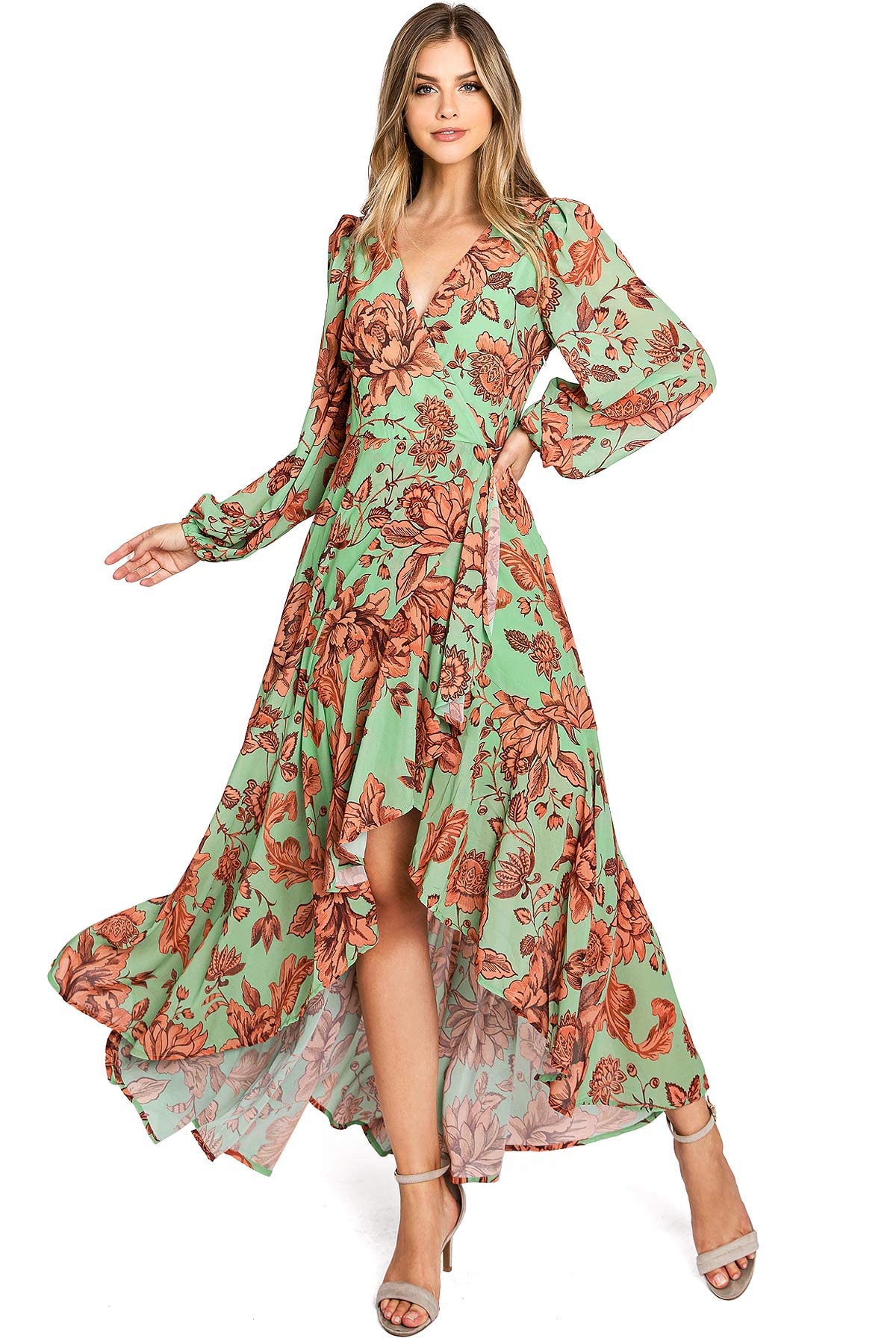 Wild Peony Hi-Lo Dress