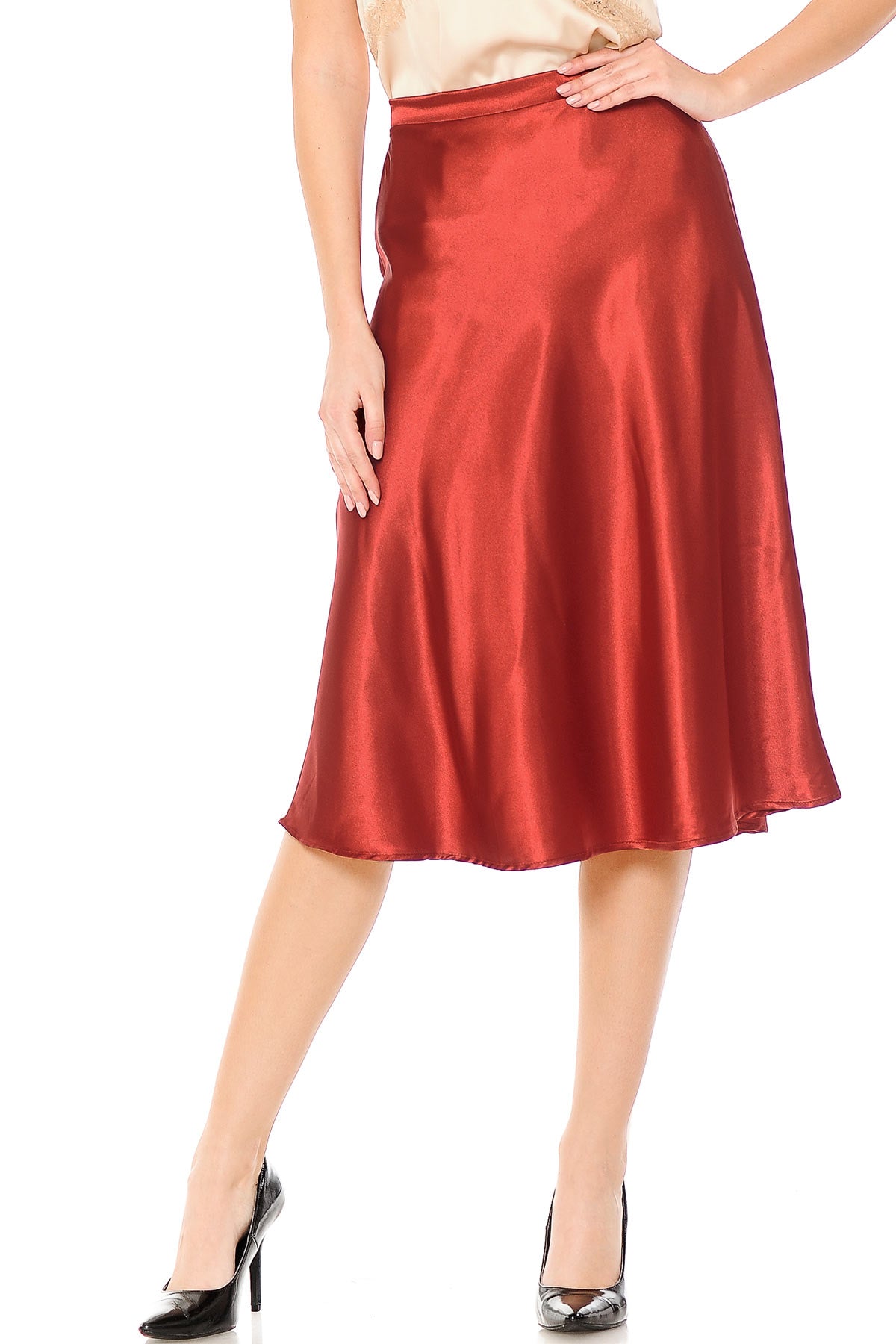 Stella Satin Midi Skirt