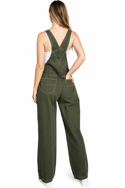 Lana Roux 90s Retro Dungaree Utility Twill Overalls