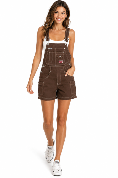 Cargo Twill Shortalls - Pink Ice