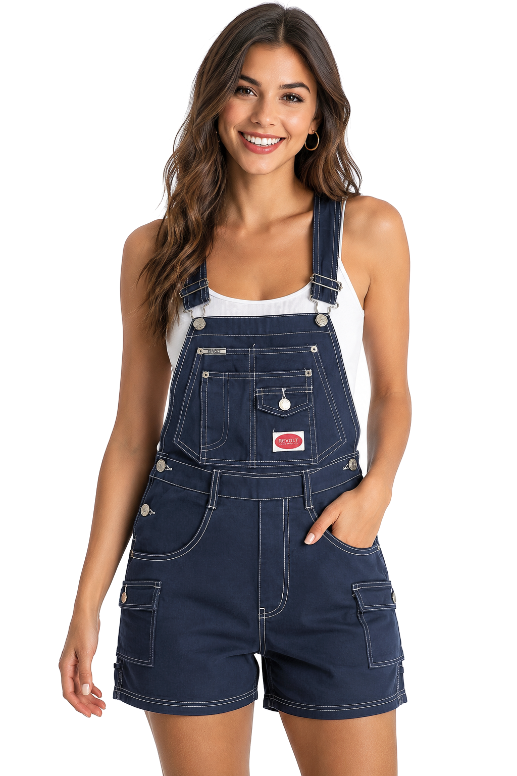 Cargo Twill Shortalls - Pink Ice