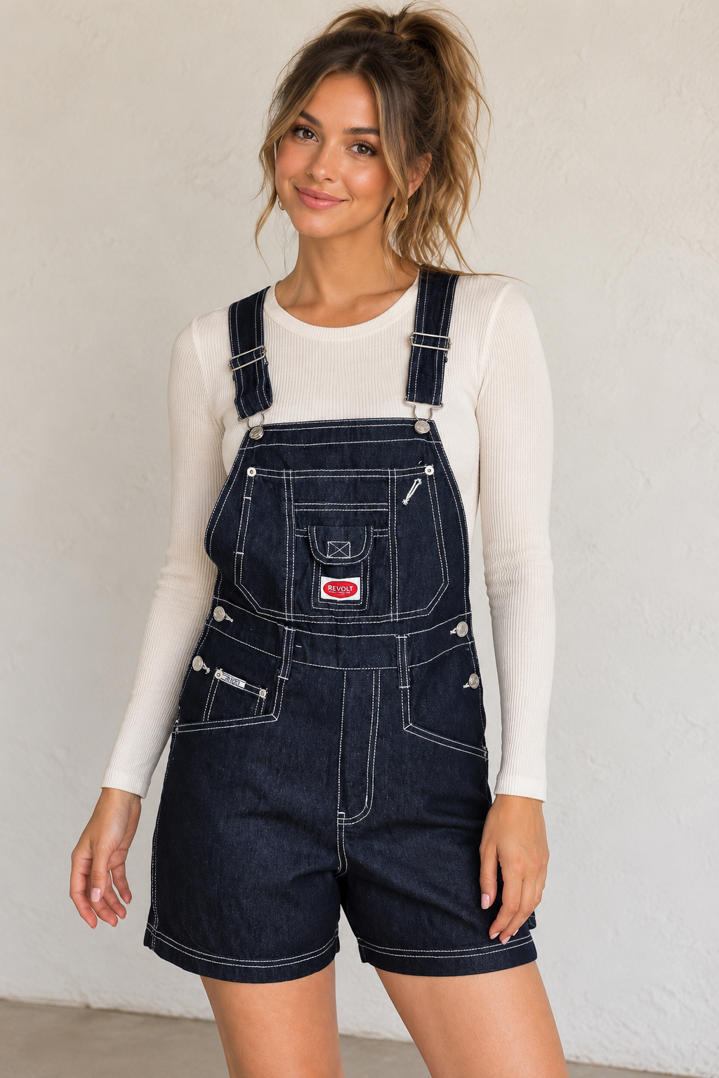 Compass Canvas Overall - Pink Ice