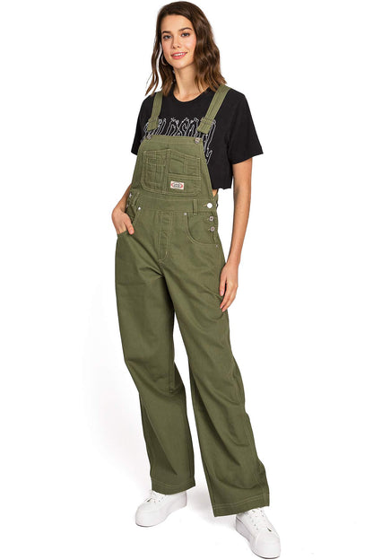 Lana Roux 90s Retro Dungaree Utility Twill Overalls