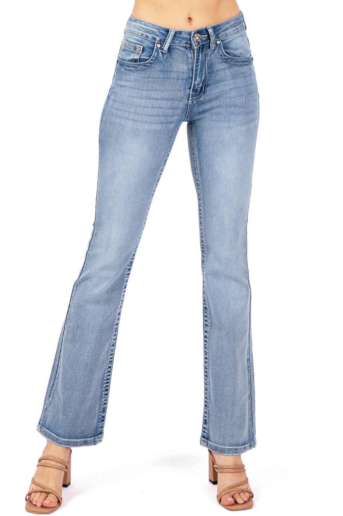 Rhinestoned Bootcut Jeans