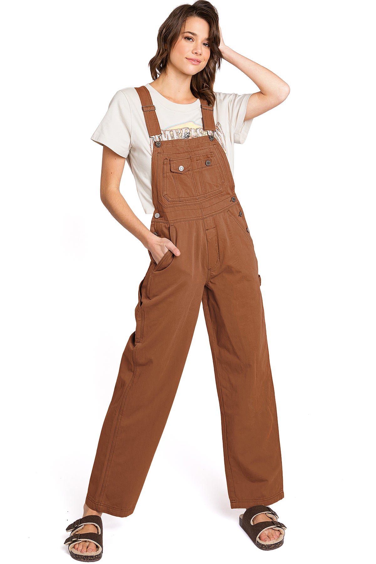 Lana Roux 90s Retro Chino Twill Overalls