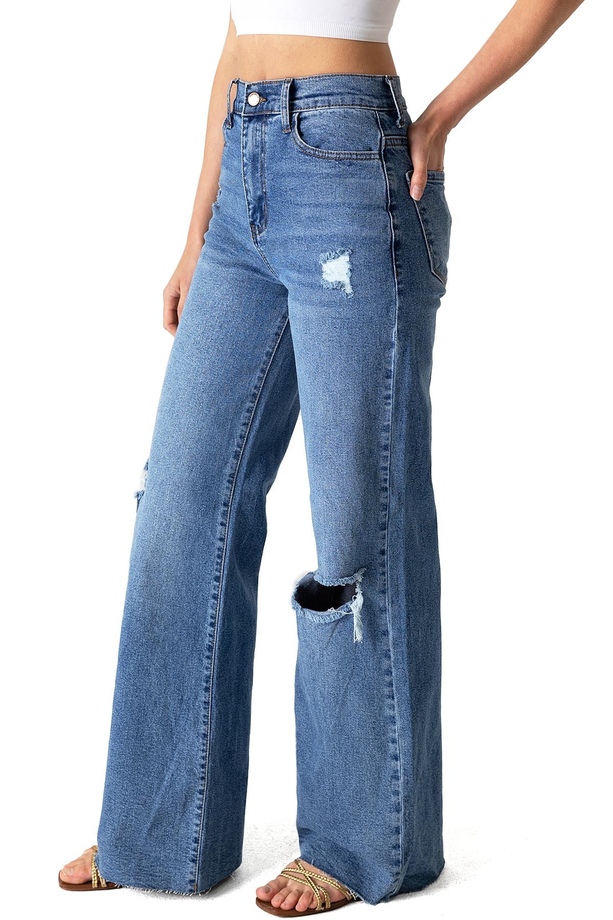 Shortcut Wide Leg Jeans