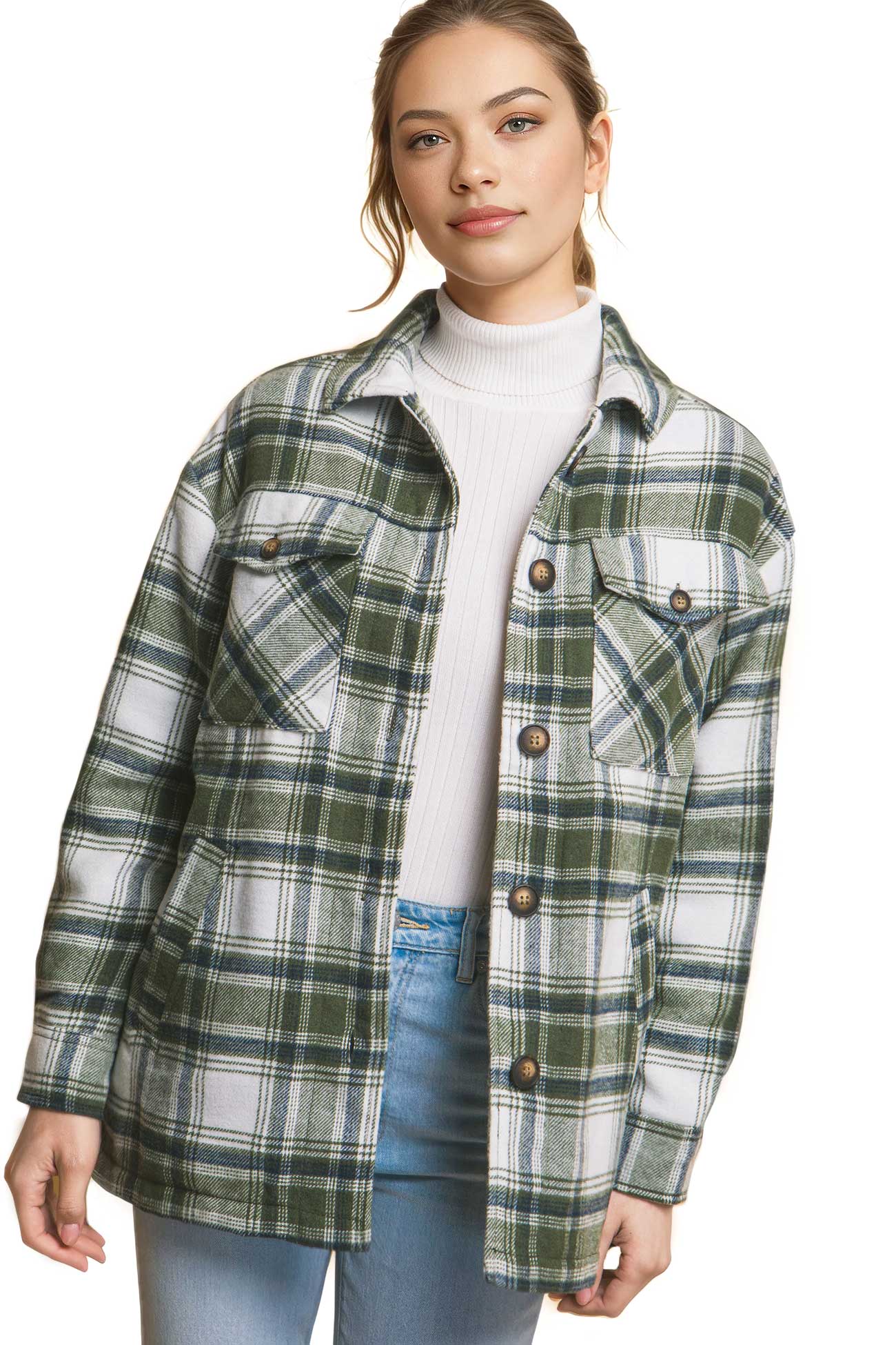 Plaid Sherpa Flannel Shacket