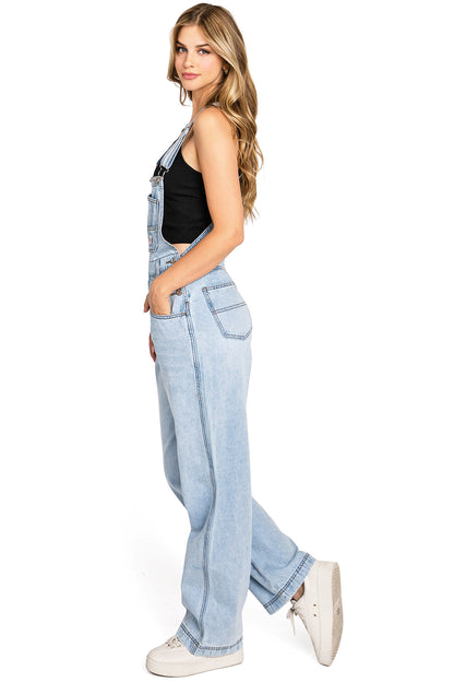 Lana Roux 90s Retro Dungaree Utility Denim Overalls