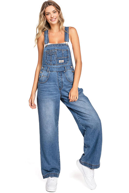 Lana Roux 90s Retro Dungaree Utility Denim Overalls