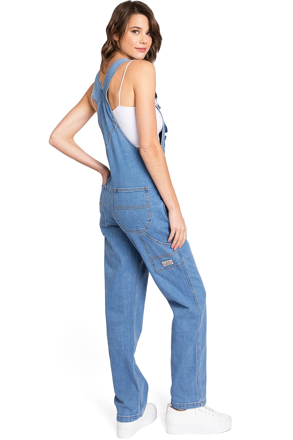 Stretchy fashion denim overalls