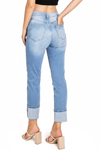 Platform Slim Straight Jeans