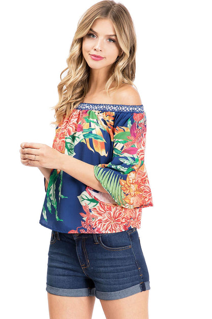 Island Bloom Off Shoulder Blouse