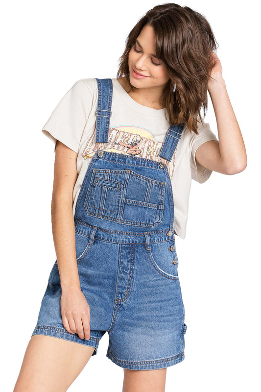 Lana Roux 90s Retro Dungaree Utility Denim Twill Overalls