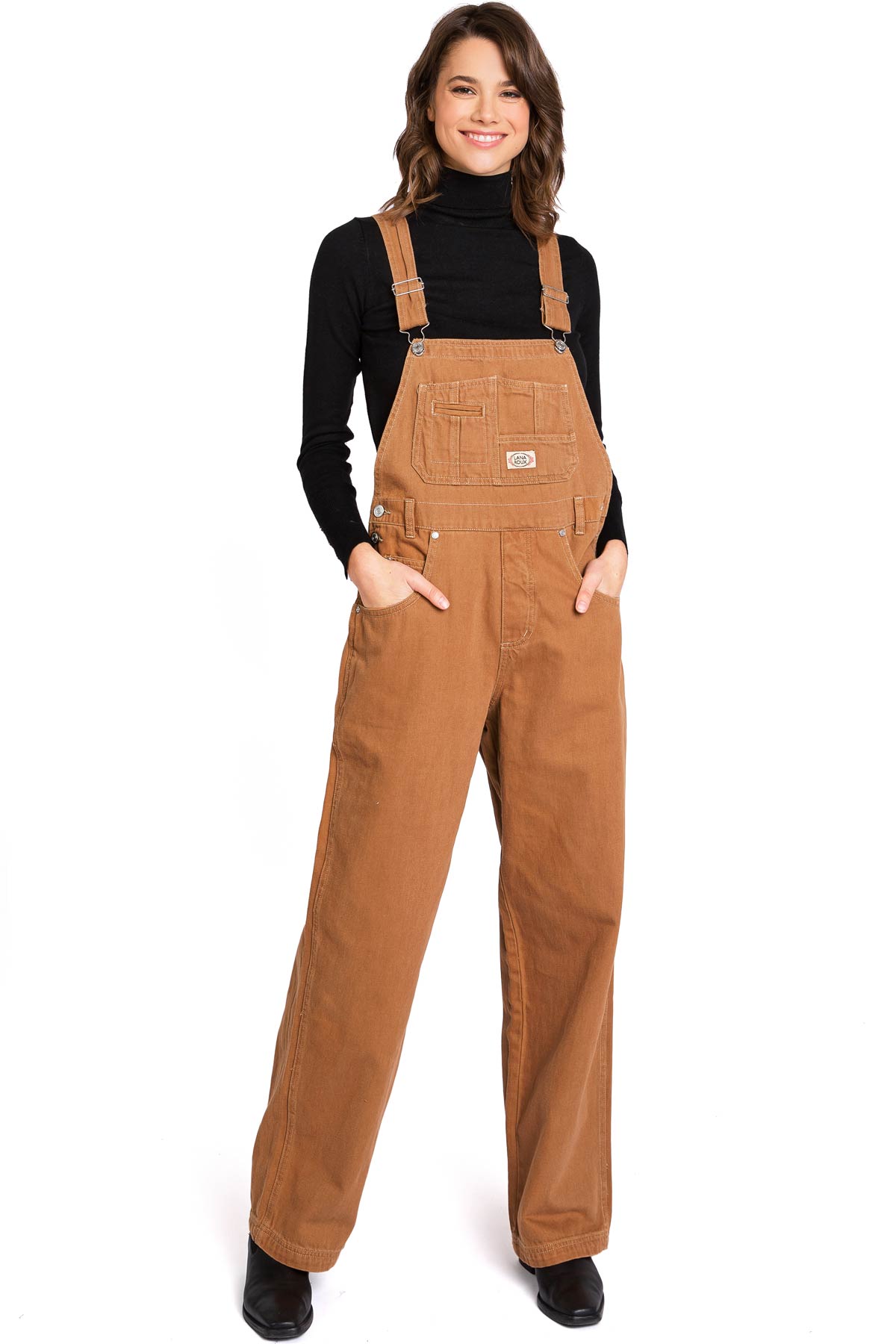 Lana Roux 90s Retro Dungaree Utility Denim Twill Overalls