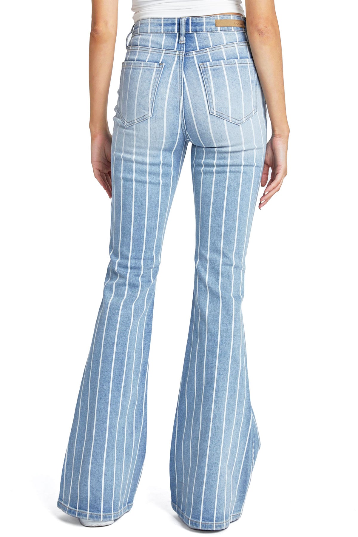 Pin Stripe High Rise Flares