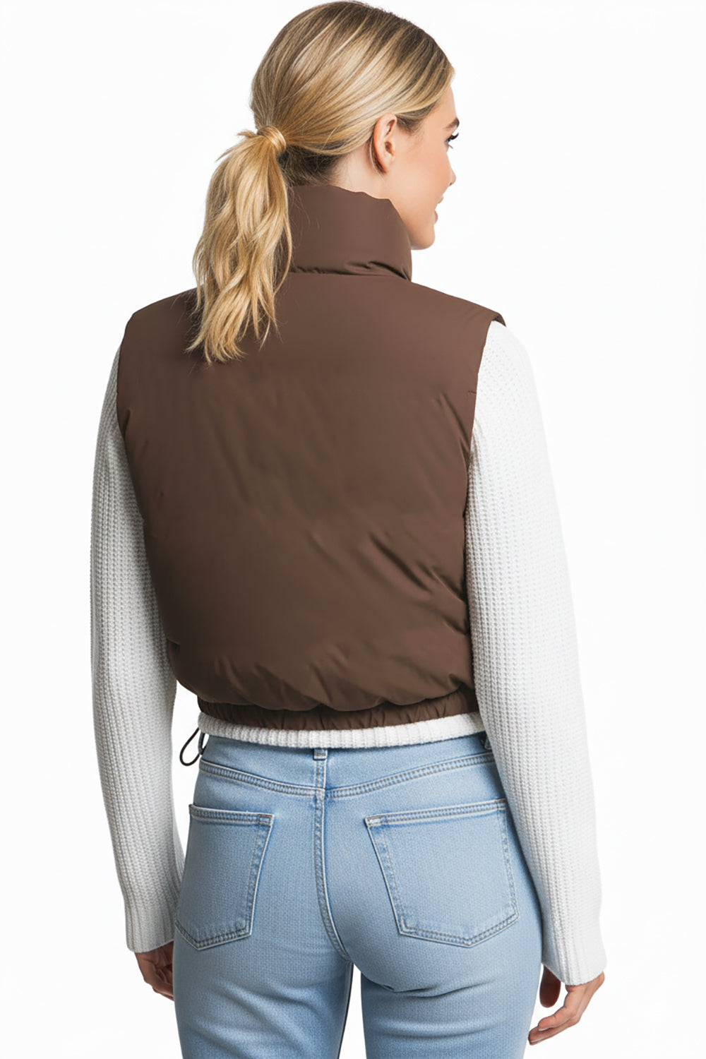 Cargo Faux Leather Crop Vest