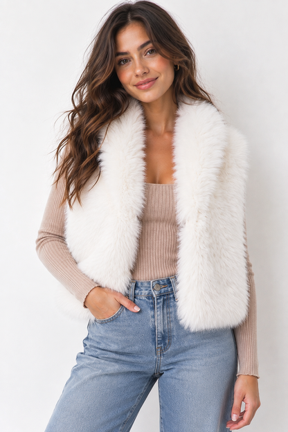 Aspen Faux Fur Vest - Pink Ice
