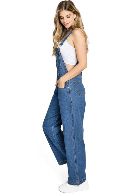 Lana Roux 90s Retro Dungaree Utility Denim Overalls