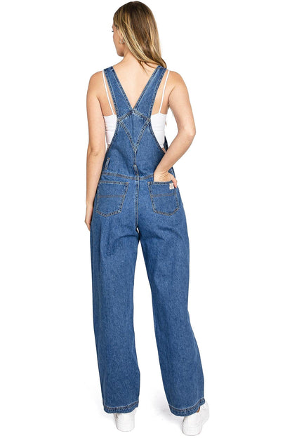 Lana Roux 90s Retro Dungaree Utility Denim Overalls