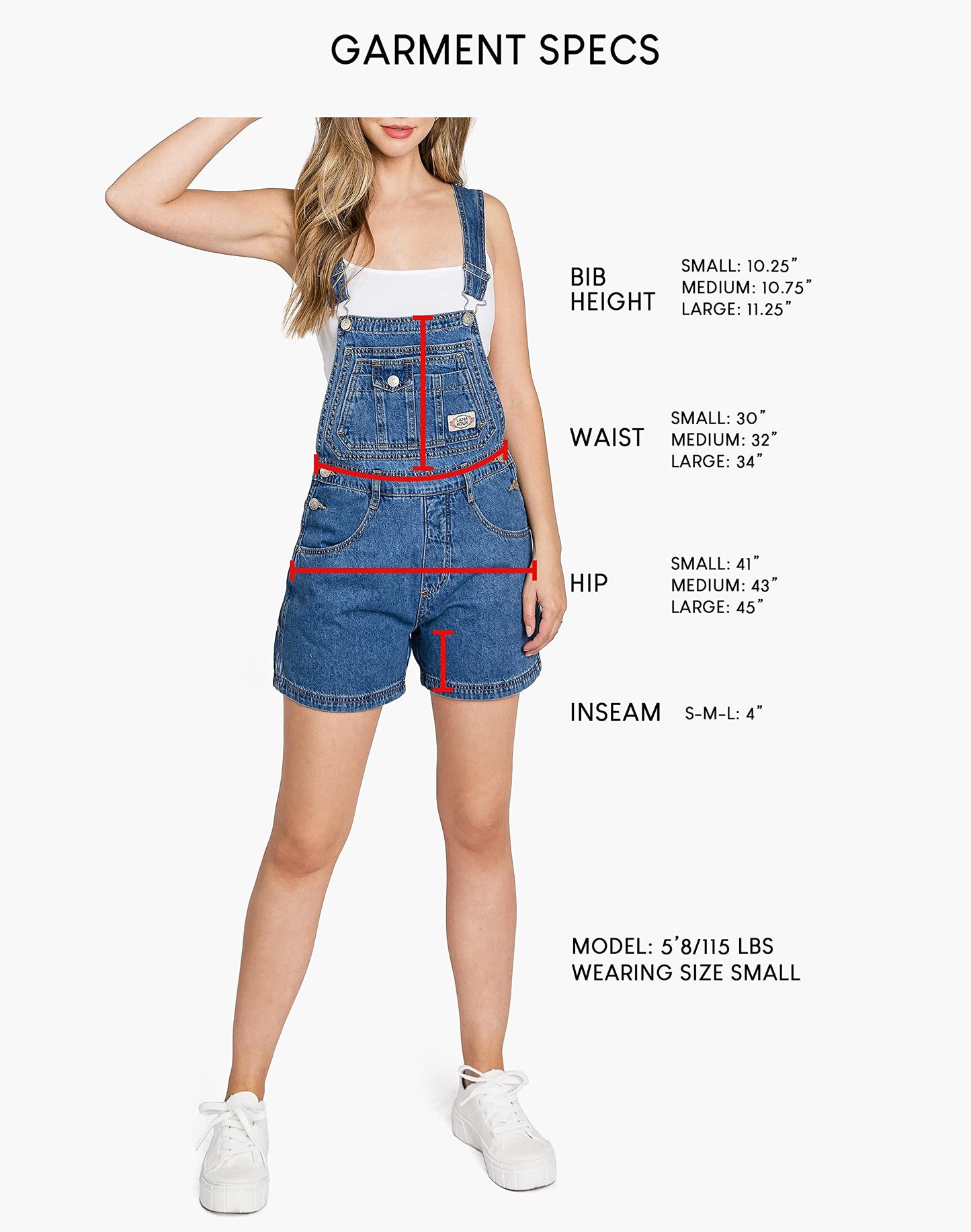 Lana Roux 90s Retro Utility Denim Short Overalls