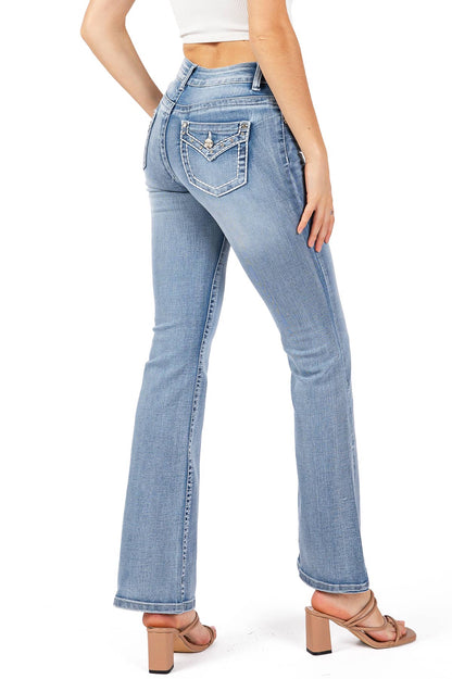 Rhinestoned Bootcut Jeans