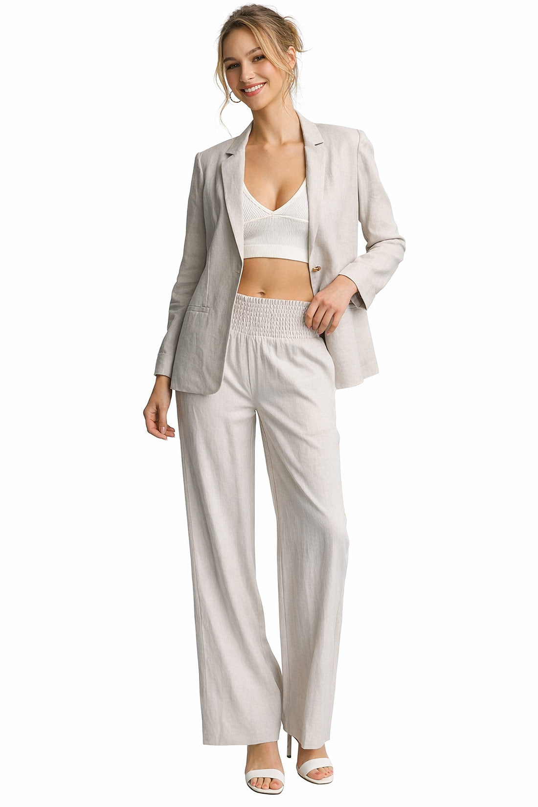 Island Nights Linen Pants - Pink Ice