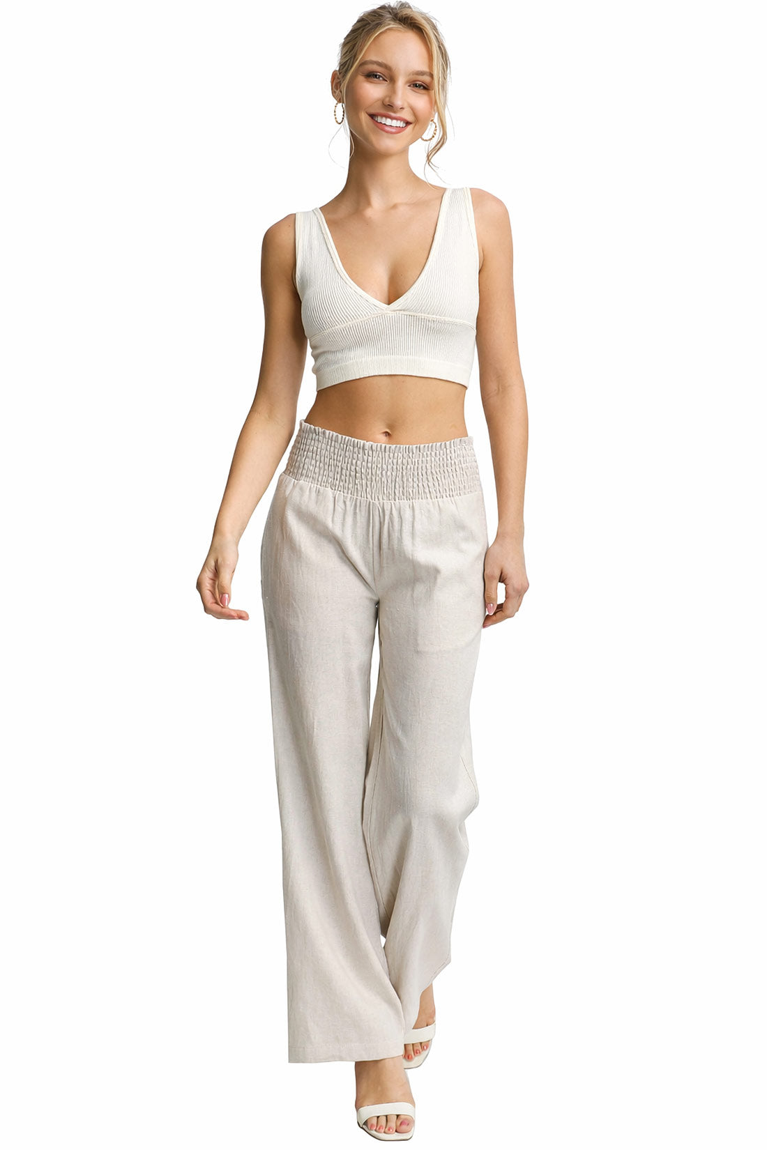Island Nights Linen Pants - Pink Ice
