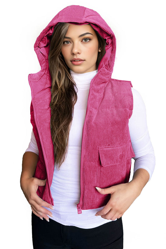 Hooded Corduroy Vest