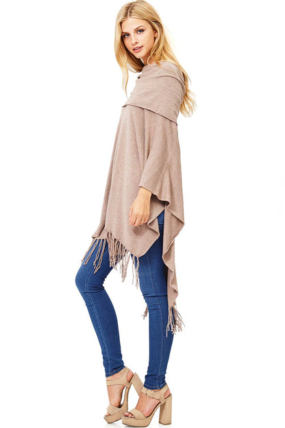 Cloaked Fringe Poncho