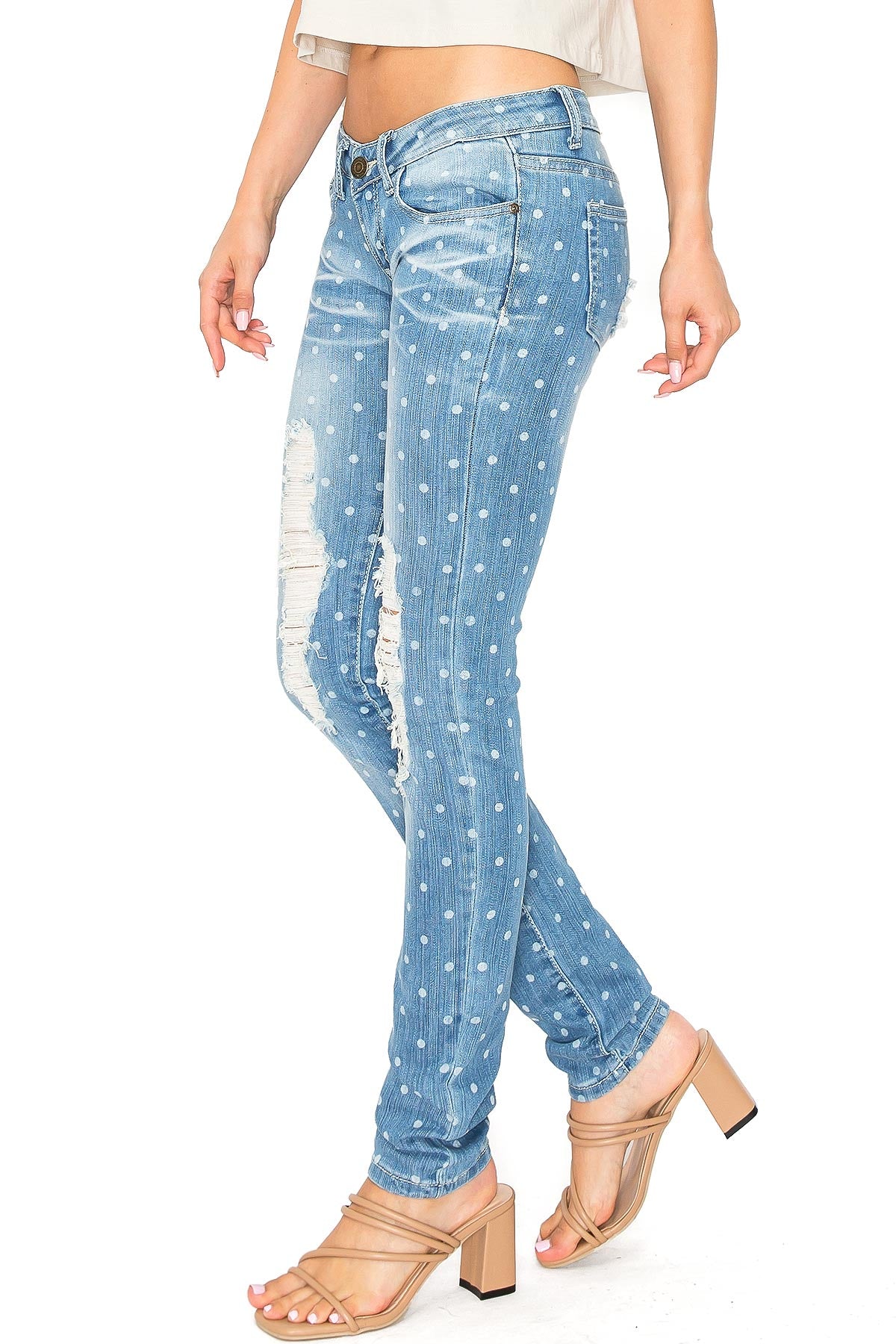 Polkadot Low-Rise Skinnys