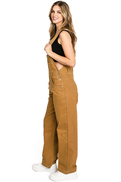 Lana Roux 90s Retro Dungaree Utility Denim Twill Overalls