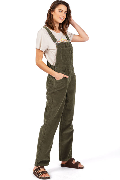 Lana Roux Relaxed Corduroy Boyfriend Overalls