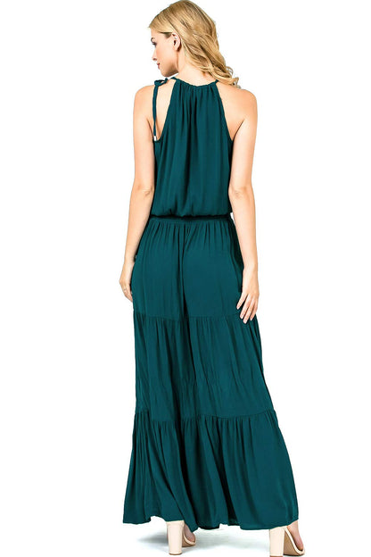 Venetian Halter Maxi Dress