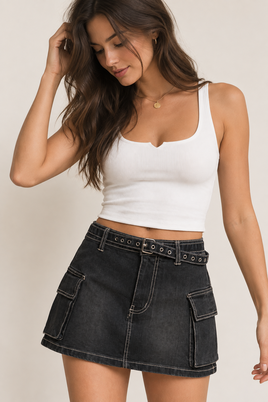 Caution Cargo Skirt - Pink Ice