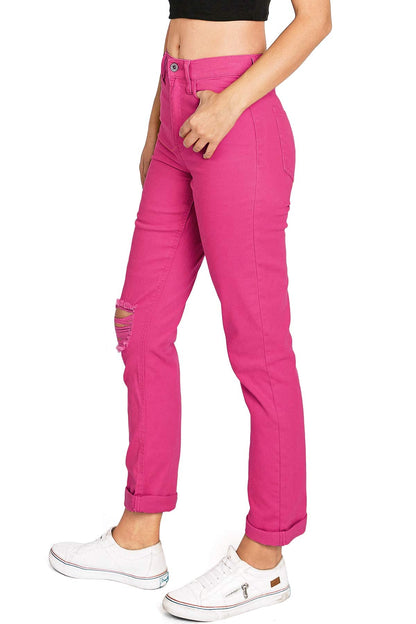 Color Wash Straight Leg Jeans