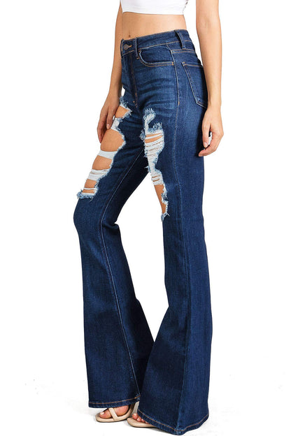 Kira Distressed Flare Jeans