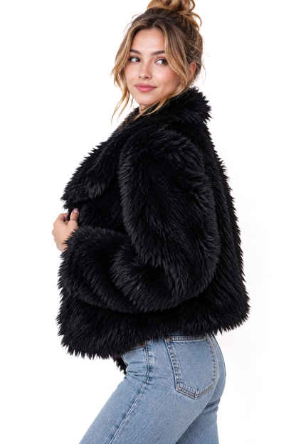 Luxe Faux Fur Coat - Pink Ice
