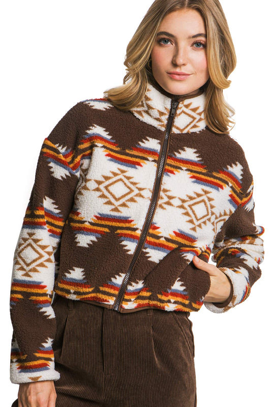 Print Sherpa Jacket
