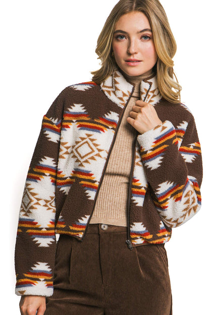 Print Sherpa Jacket