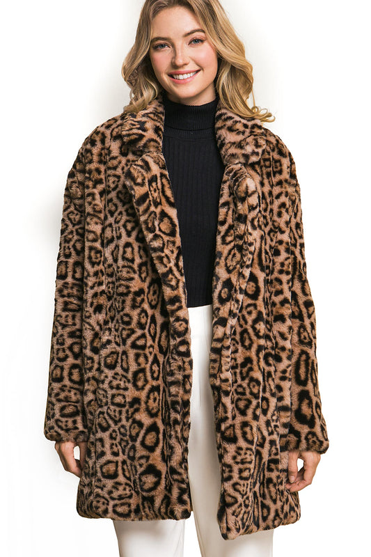 Leopard Faux Fur Coat