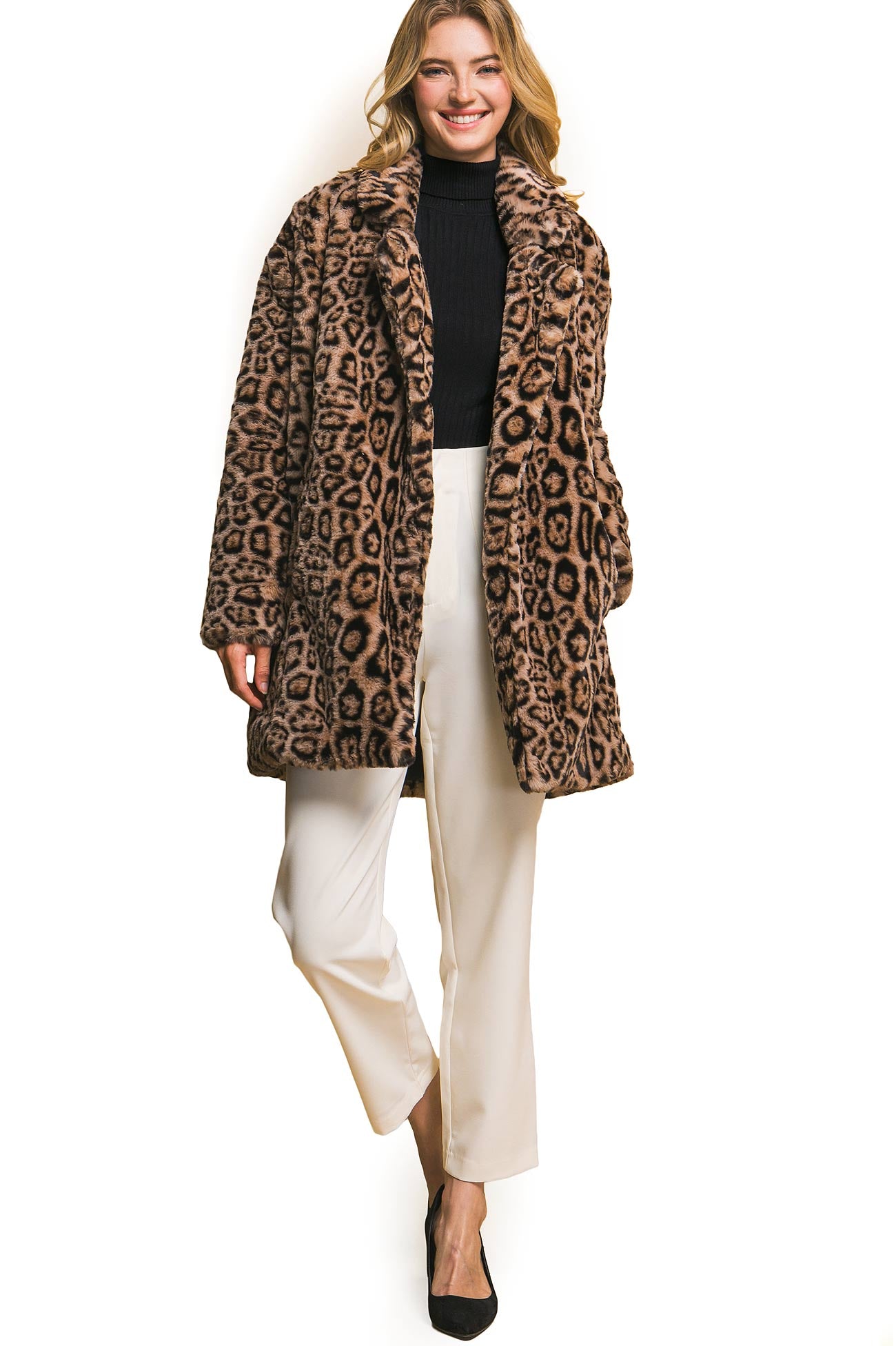 Leopard Faux Fur Coat