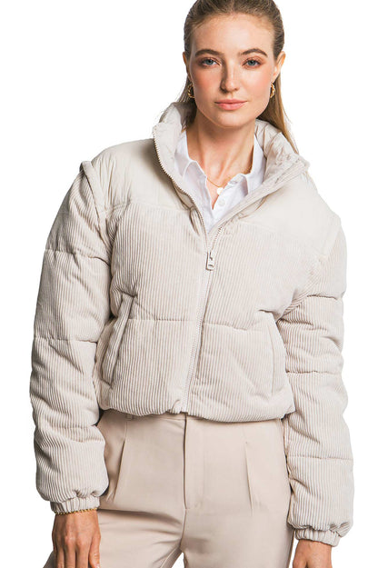 Cord Puffer Jacket