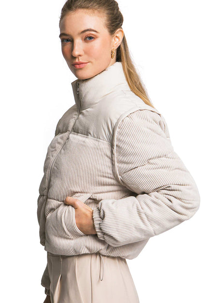 Cord Puffer Jacket