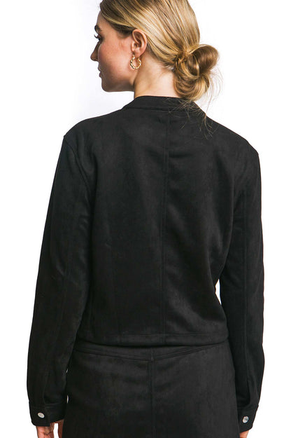 Faux Suede Bomber Jacket